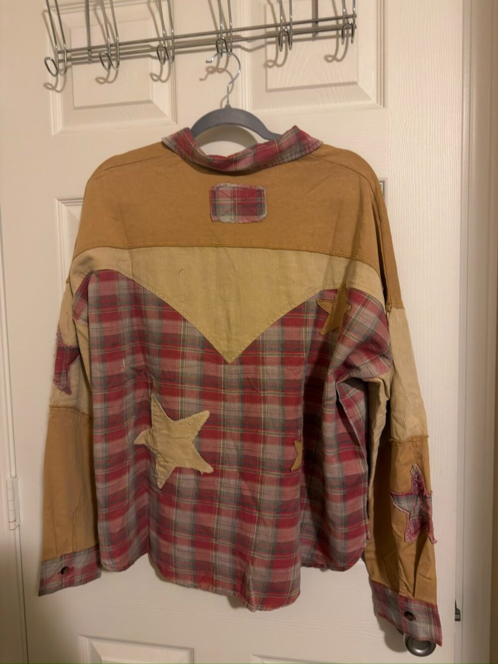Sage & Fig Plaid Patchwork Star Button Down Shacket XL NWT - Picture 5 of 5